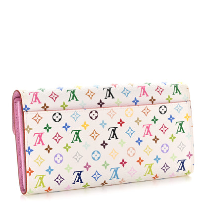 Louis Vuitton Monogram Multicolor Sarah Wallet NM White Litchi 3 of 8