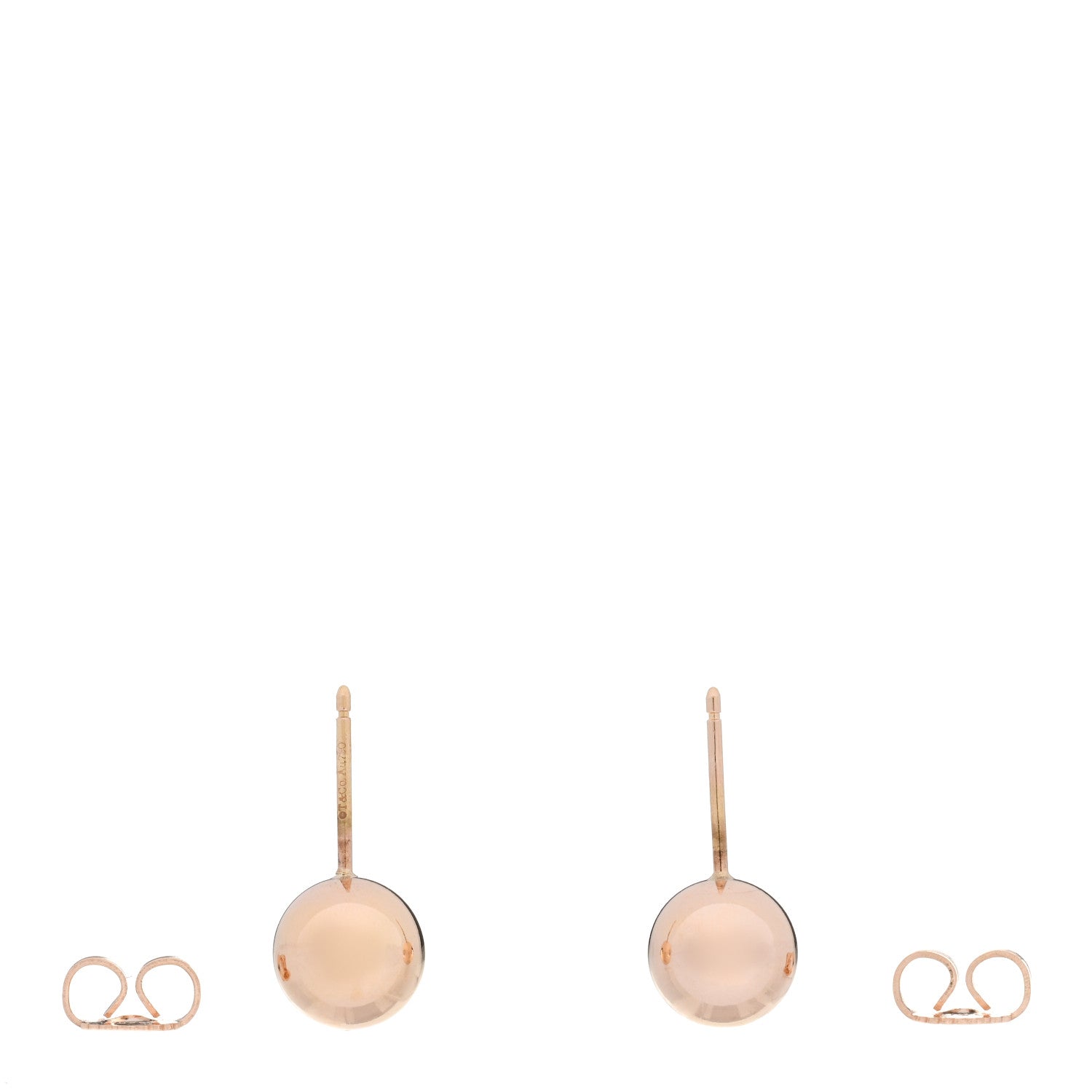 Tiffany 18K Rose Gold 8mm HardWear Ball Earrings 3 of 6