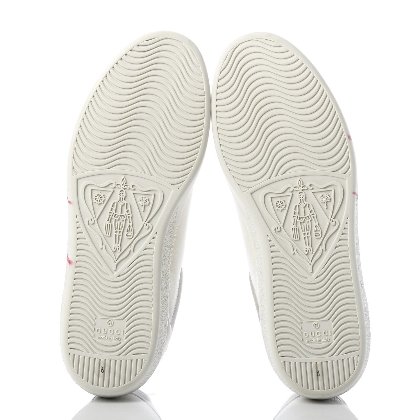 Distressed Calfskin Mens Ace Blade Sneakers 8 White