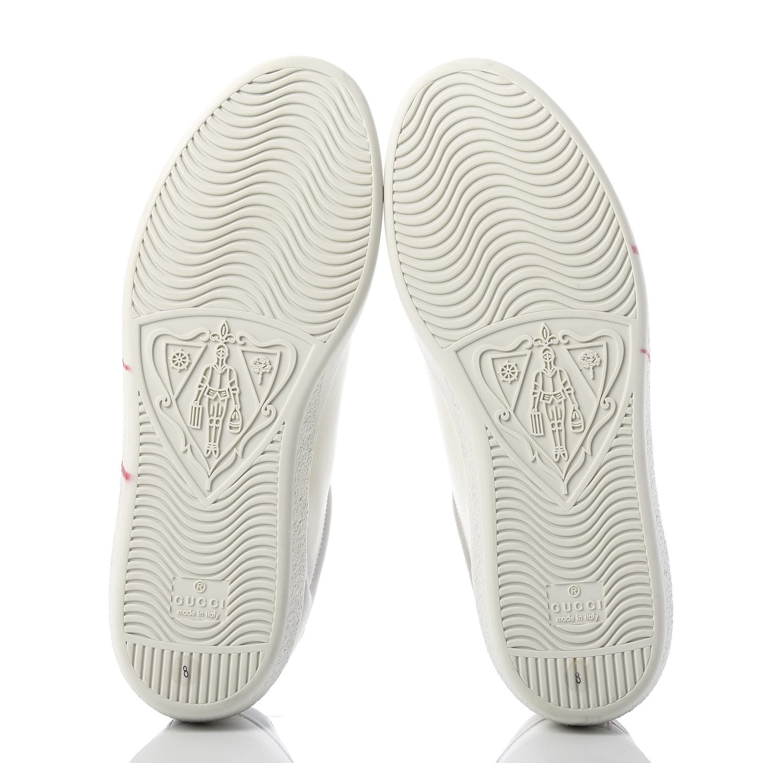 Gucci Distressed Calfskin Mens Ace Blade Sneakers 8 White 5 of 8
