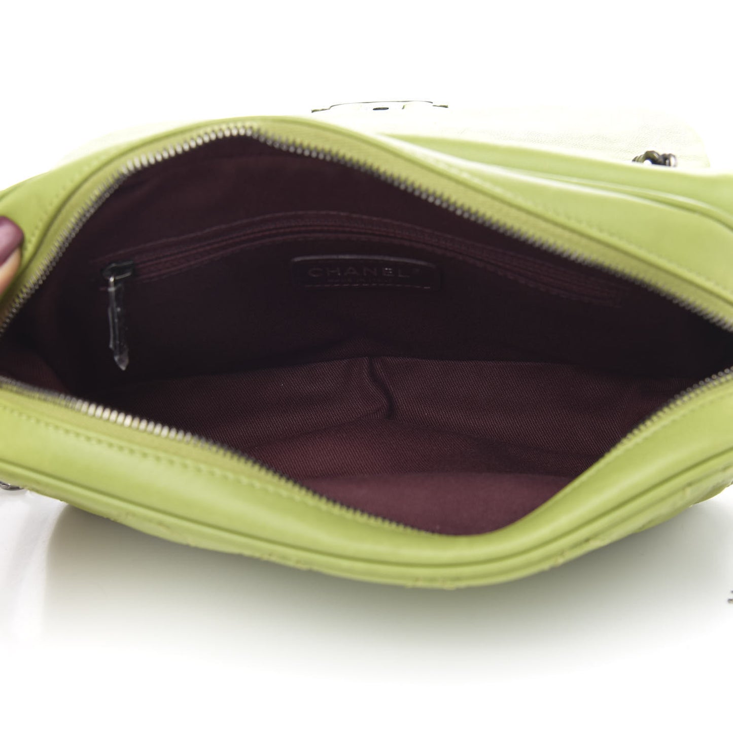 Calfskin Quilted Medium Coco Sporran Flap Green