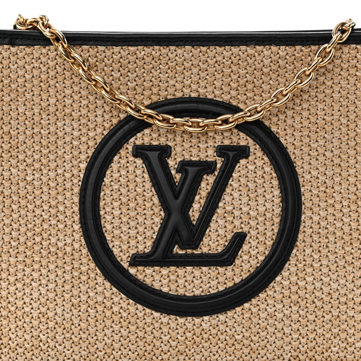 Louis Vuitton Raffia Calfskin Monogram Giant Pouch 7 of 9