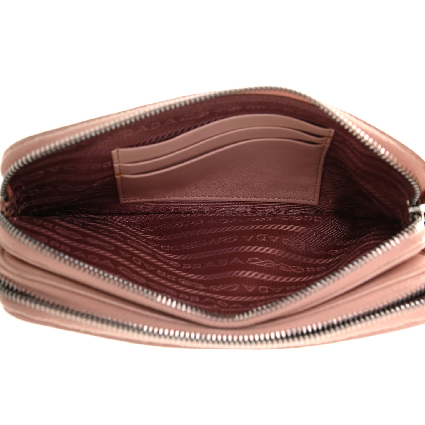 Nappa Impunture Diagramme Mini Double Zip Chain Crossbody Bag Orchidea