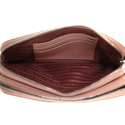 Prada Nappa Impunture Diagramme Mini Double Zip Chain Crossbody Bag Orchidea 6 of 14