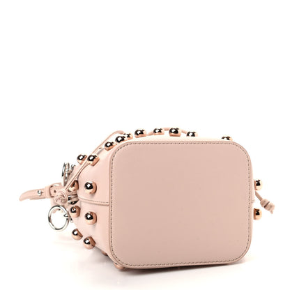Fendi Calfskin Pearl Studded F is Fendi Mini Mon Tresor Bucket Bag Soap 4 of 9