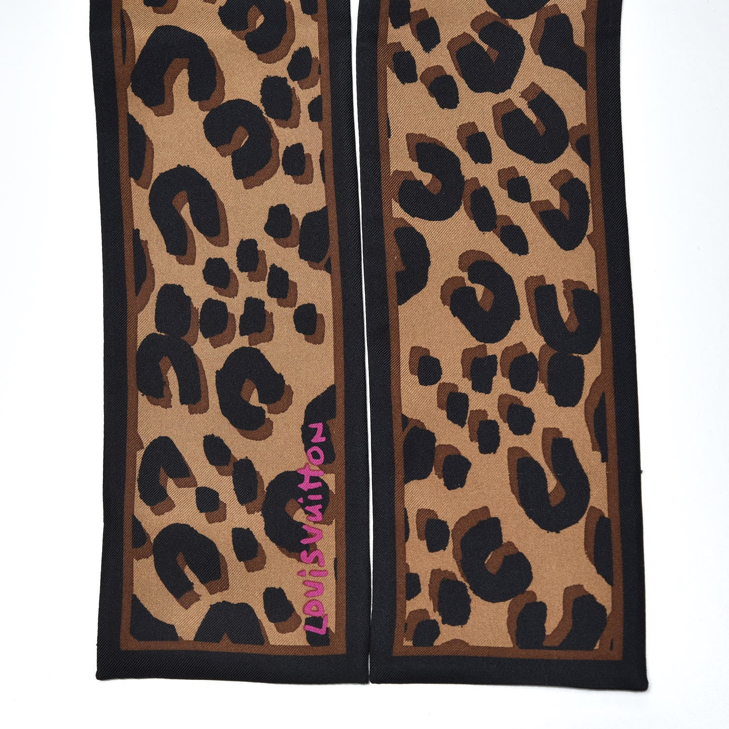 Louis Vuitton Silk Leopard Bandeau Scarf Marron 3 of 5