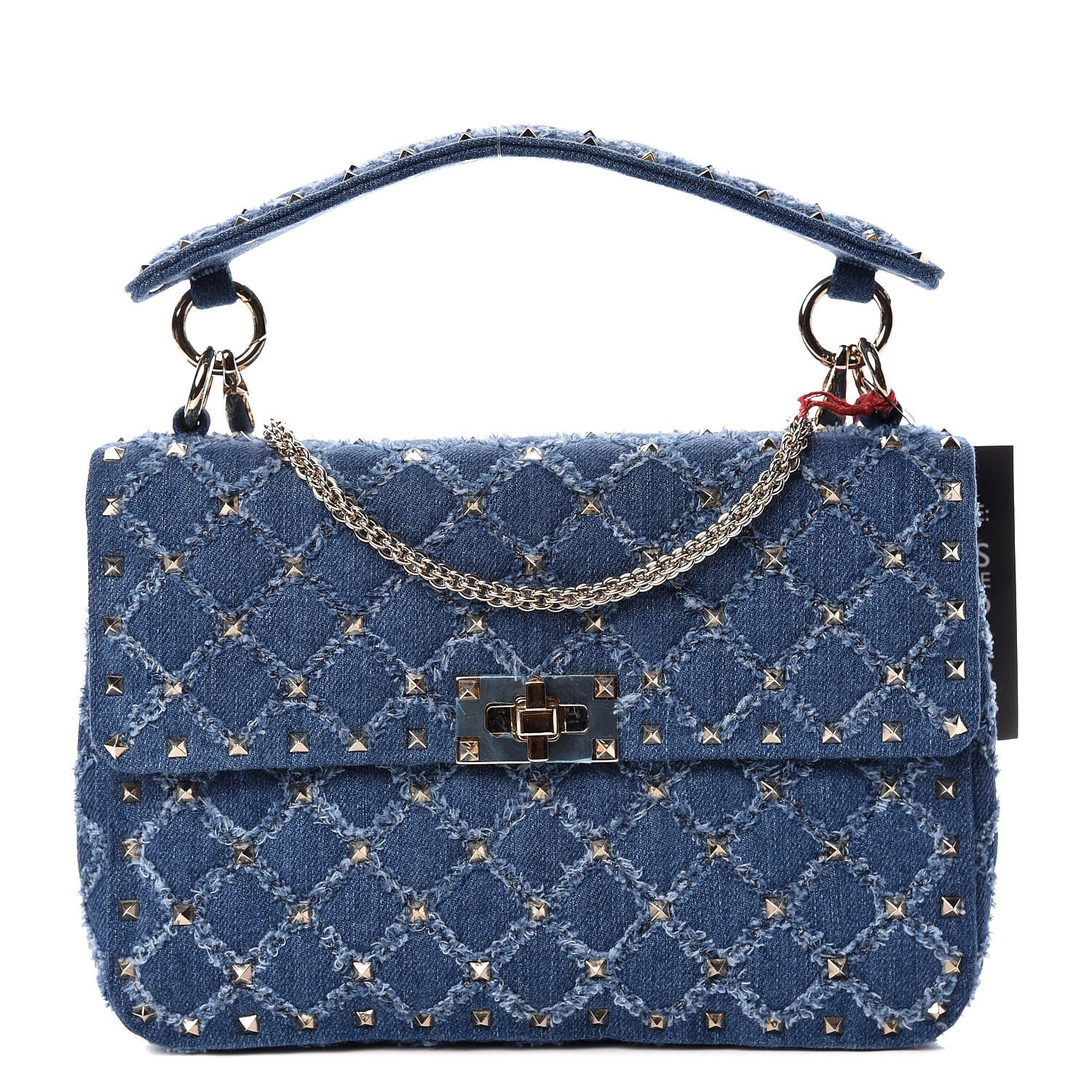 Valentino Garavani Denim Medium Rockstud Spike Shoulder Bag Denim 1 of 8