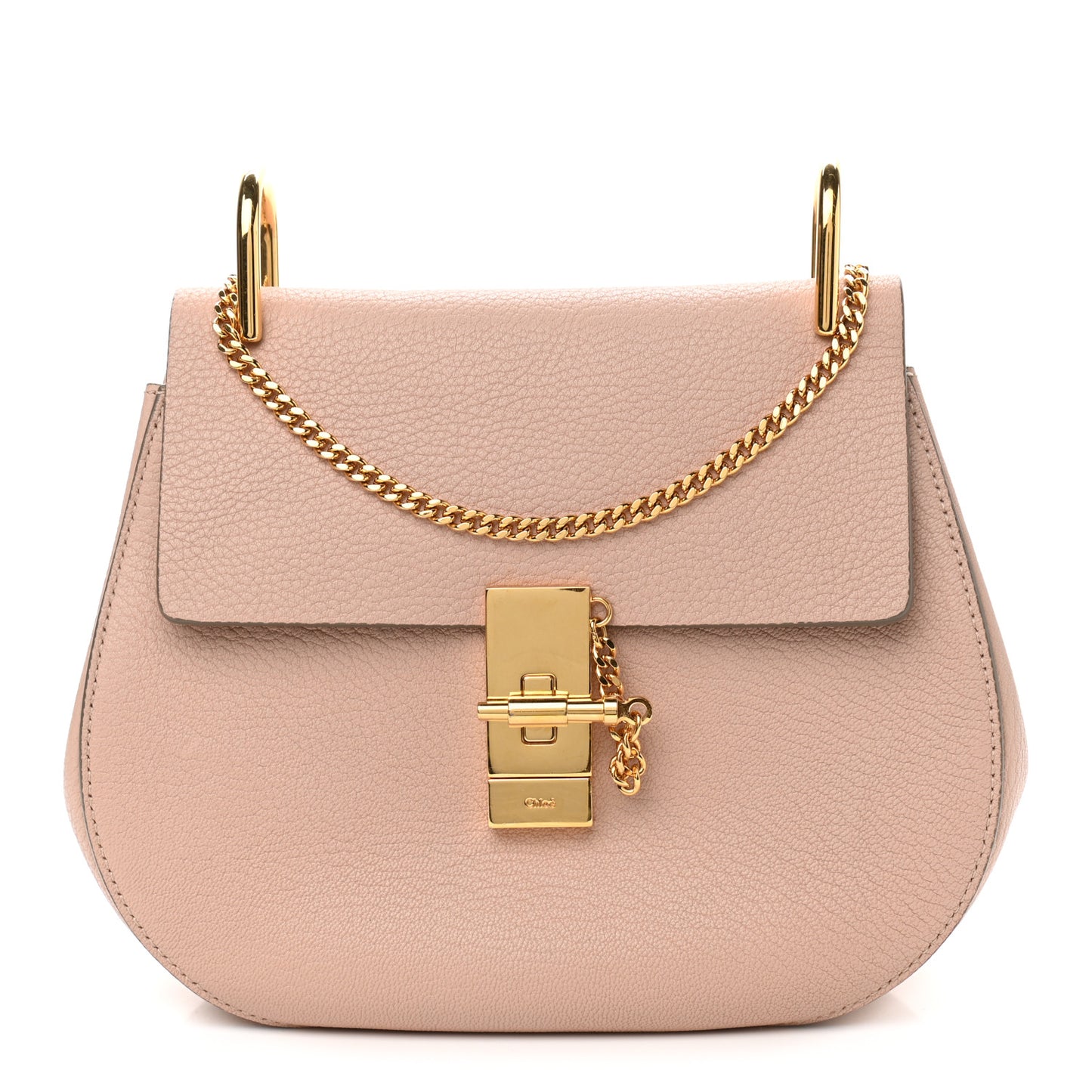 Grained Lambskin Drew Shoulder Bag Cement Pink