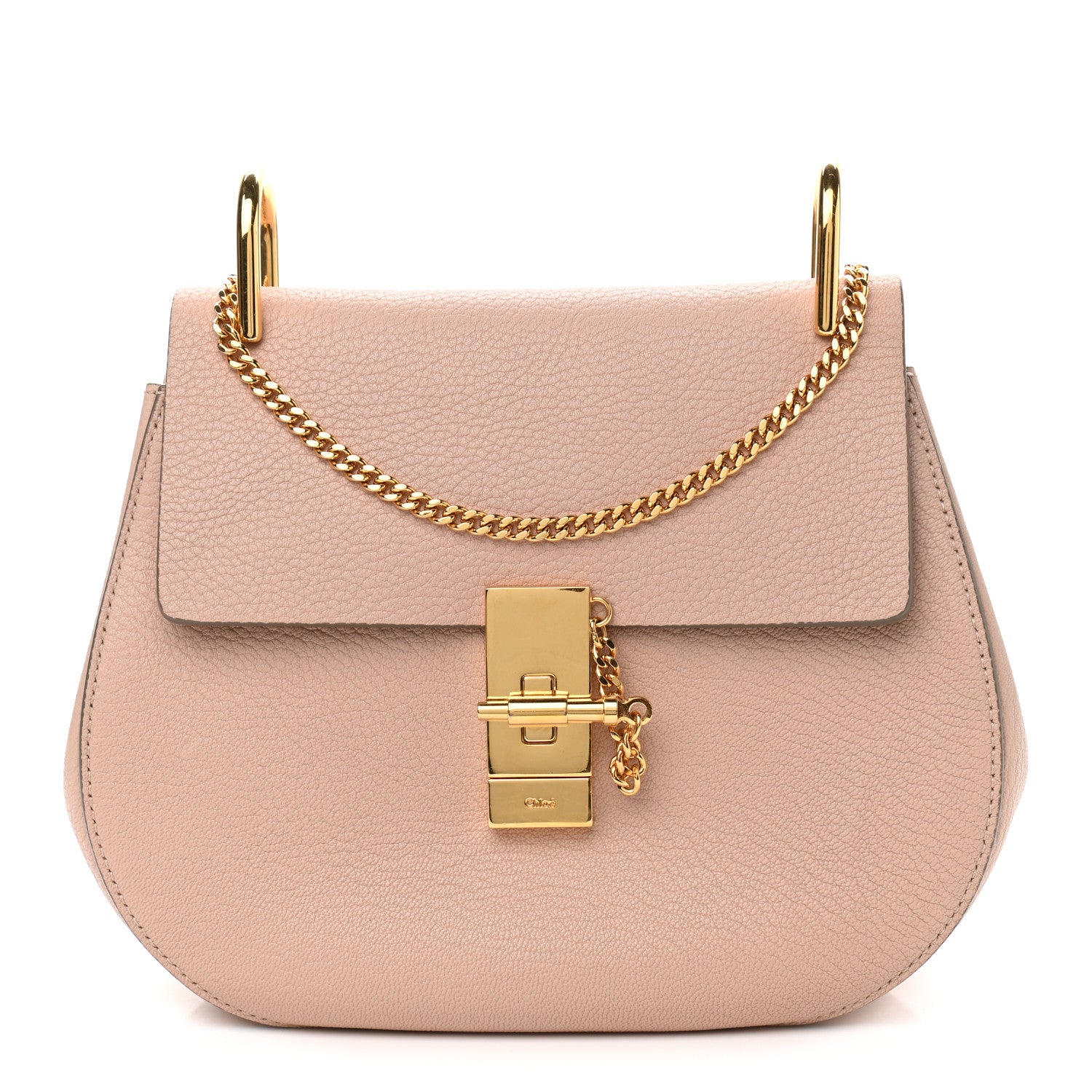 Chloe Grained Lambskin Drew Shoulder Bag Cement Pink 1 of 10