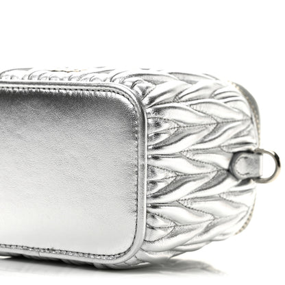 Miu Miu Metallic  Nappa Matelasse Micro Vanity Case Silver 11 of 13