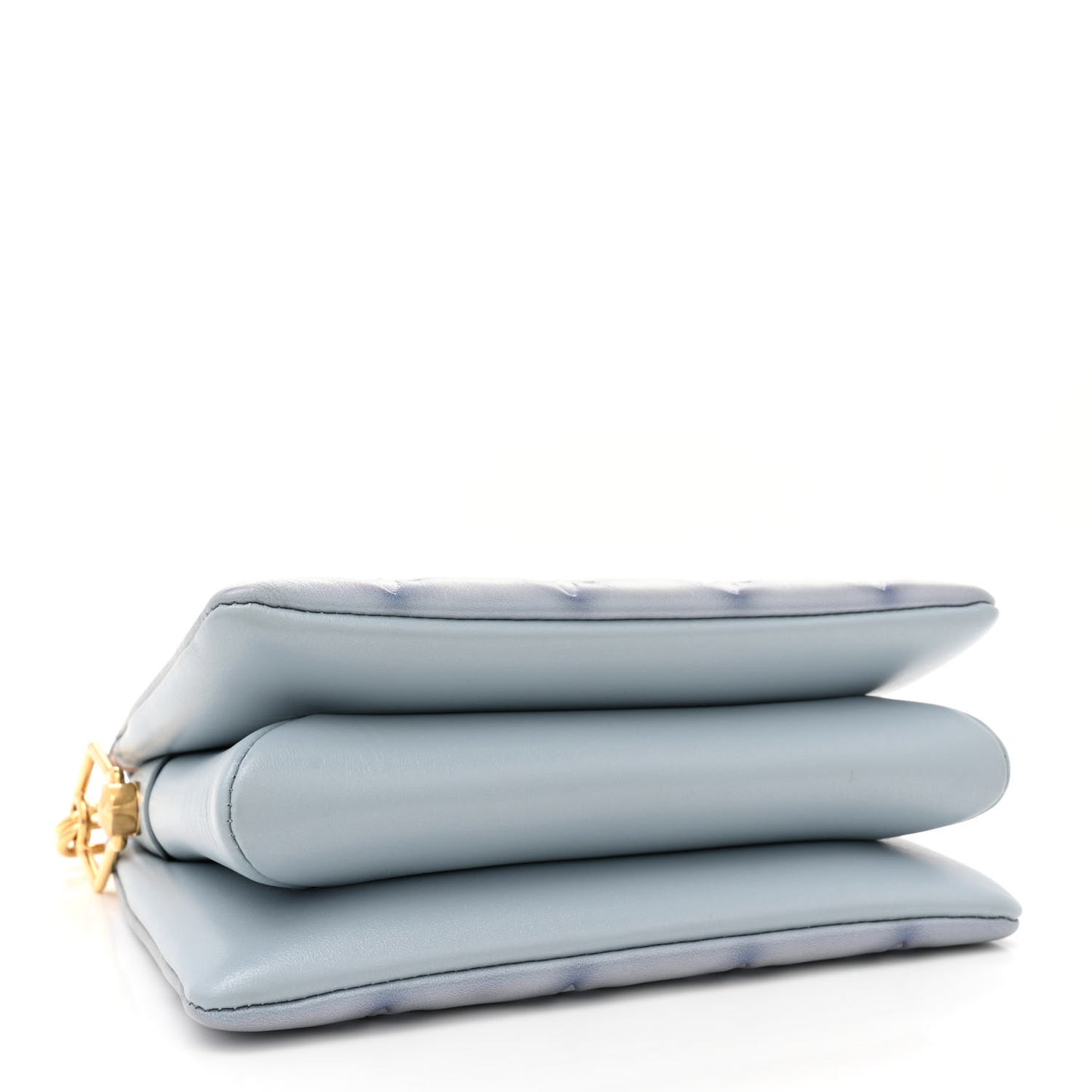 Metallic Lambskin Embossed Monogram Coussin BB Blue