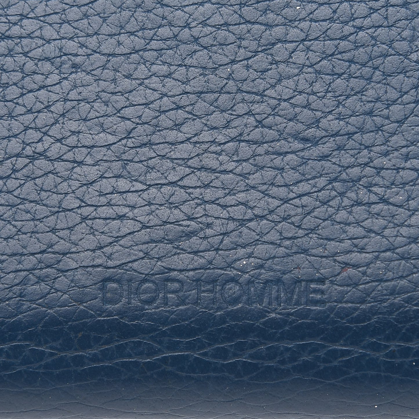 HOMME Grained Calfskin Zip Around Wallet Blue