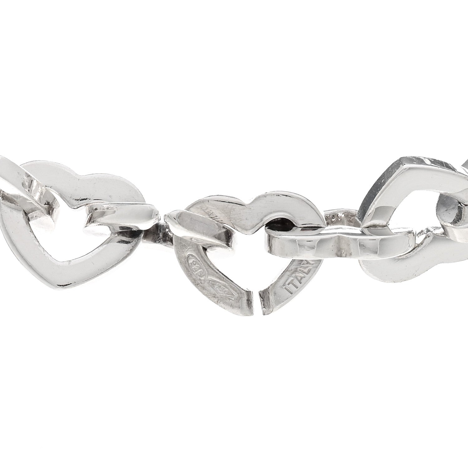 Tiffany Sterling Silver 18K Yellow Gold Heart Link Necklace 4 of 4