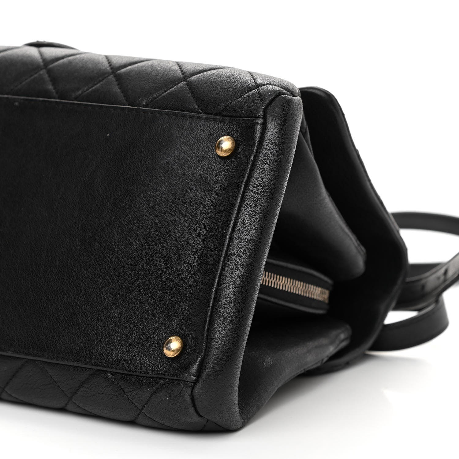Chanel Shiny Sheepskin Quilted Large Trapezio Flap Black 6 of 16