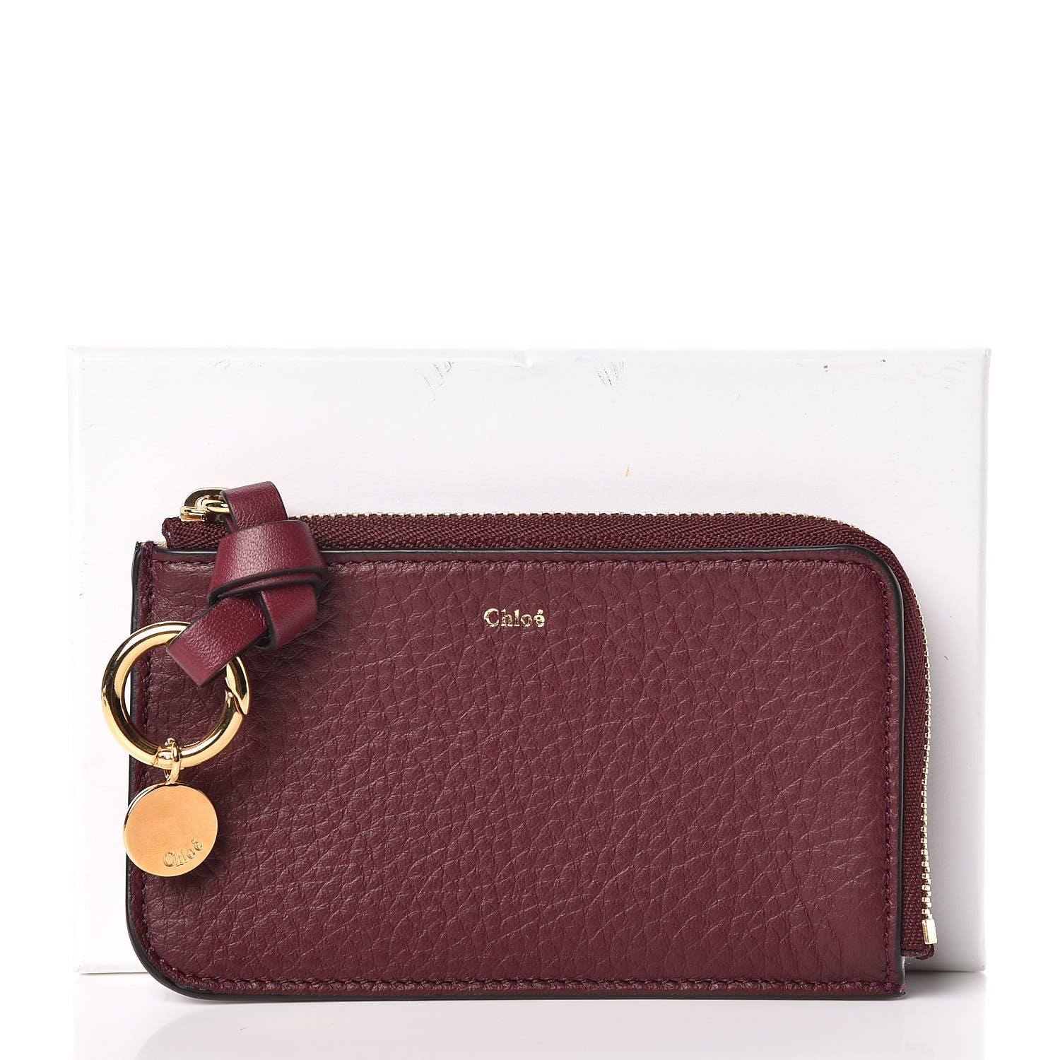 Chloe Calfskin Alphabet Purse Wallet Burnt Brown 7 of 7
