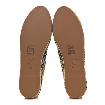 Christian Dior Cotton Embroidered Leopard Print Granville Espadrille 39.5 Natural 5 of 9