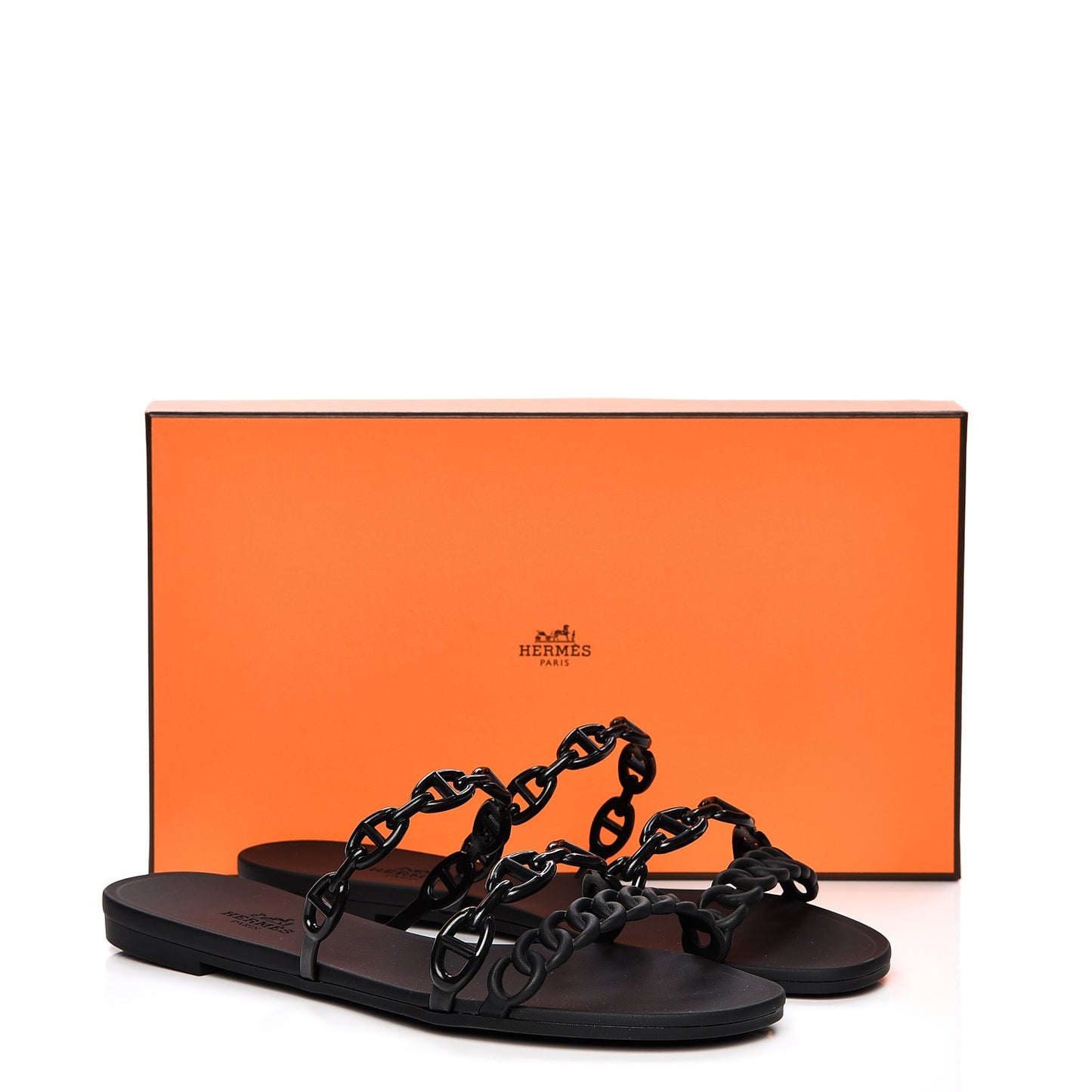 Rubber Chaine d'Ancre Rivage Sandals 37 Black