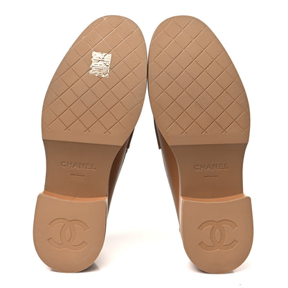Chanel Calfskin CC Platform Loafers 39.5 Beige 6 of 10