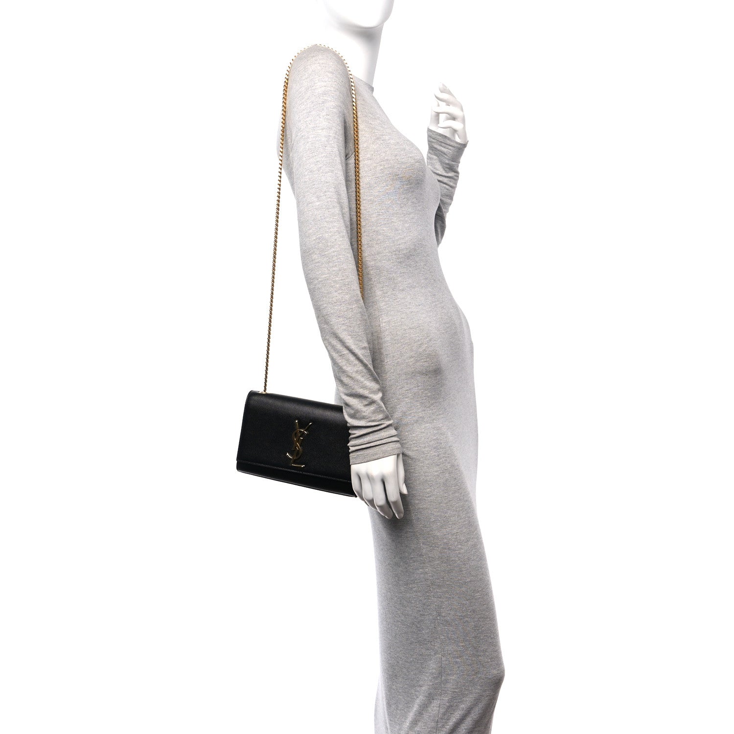 Saint Laurent Grain De Poudre Small Monogram Kate Satchel Black 2 of 10