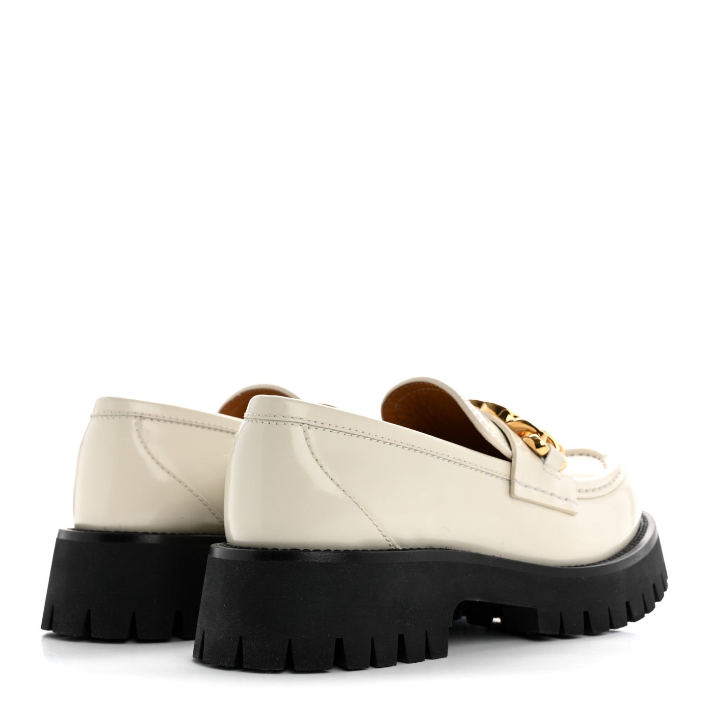 Cordovan Lux Womens Jeanne Platform Lug Sole 30/45mm Loafers 36 Mystic White