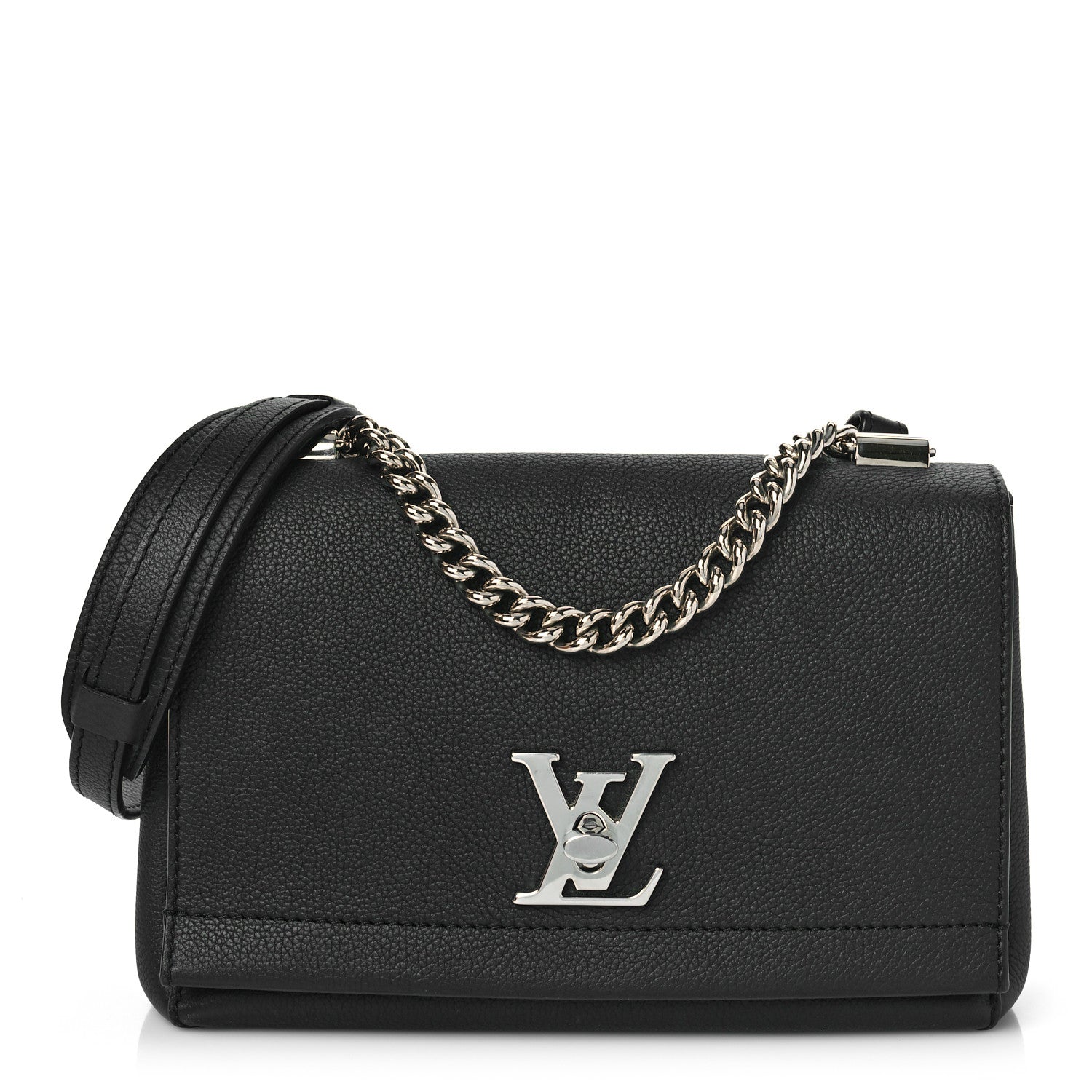 Louis Vuitton Calfskin Lockme II Chain Bag BB Black 1 of 9