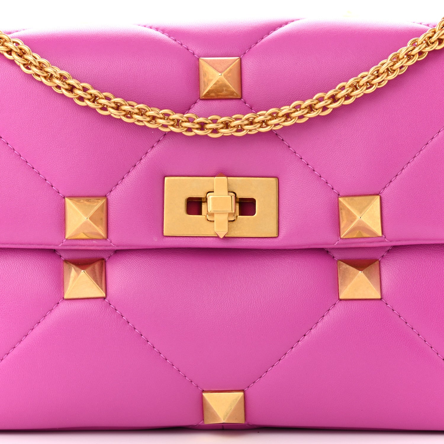 Valentino Garavani Nappa Large Roman Stud Shoulder Bag Radiant Orchid 7 of 10