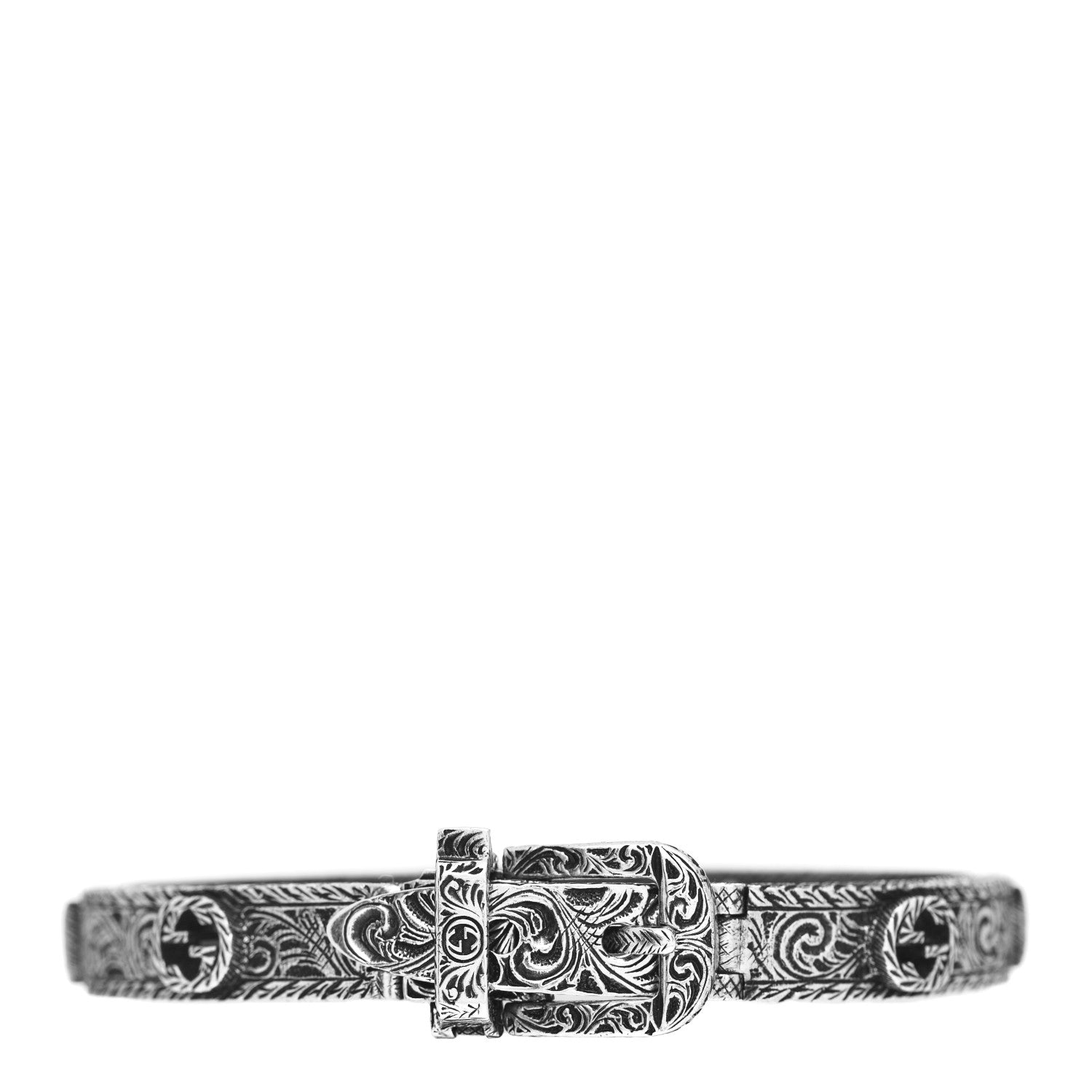 Gucci Sterling Silver Garden Buckle Bracelet 1 of 4