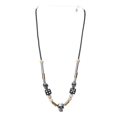 Christian Dior Calfskin Skull Dice Necklace Black 3 of 4