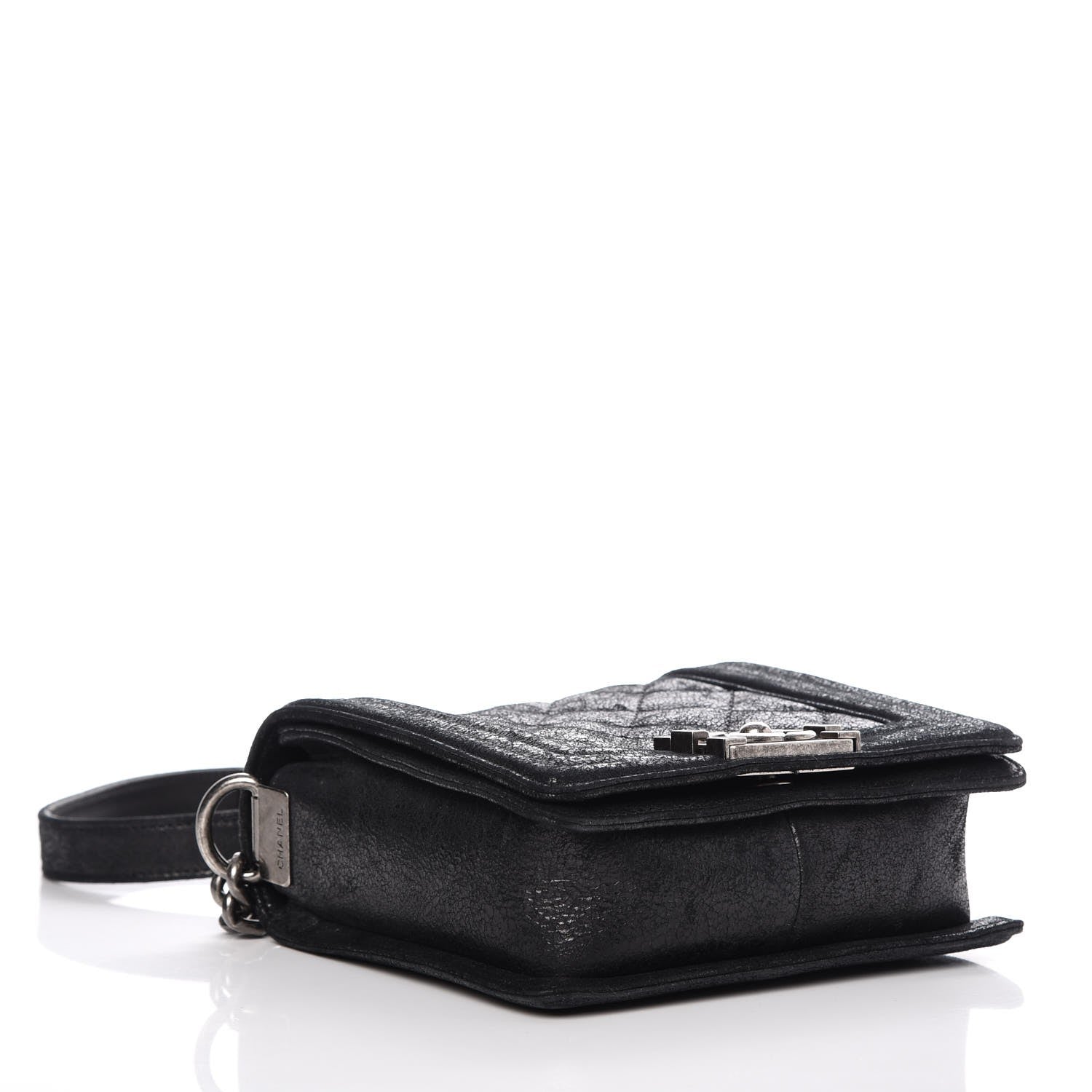 Chanel Iridescent Calfskin Quilted Small Gentle Square Boy Flap Black 6 of 9