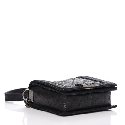 Chanel Iridescent Calfskin Quilted Small Gentle Square Boy Flap Black 6 of 9