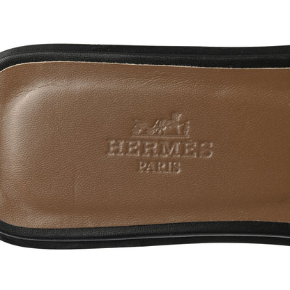 Hermes Box Calfskin Oran Sandals 36.5 Black 7 of 10
