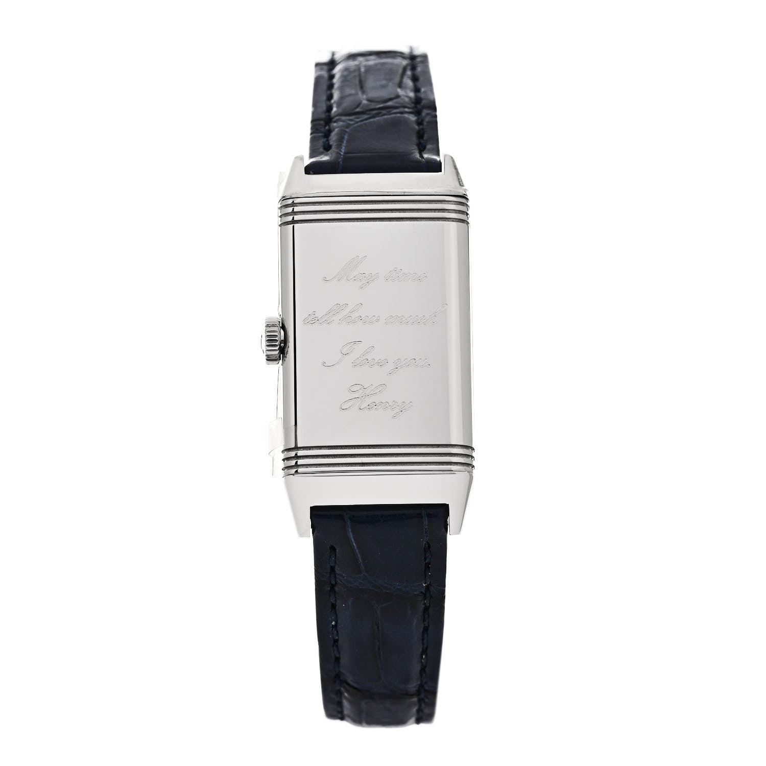 Jaeger-LeCoultre Stainless Steel Alligator Diamond 20mm Reverso One MonoFace Quartz Watch Q3288420 3 of 7