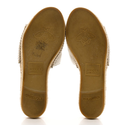 Gucci Nappa Matelasse GG Marmont Espadrille Slide Sandals 38 Great White 5 of 10