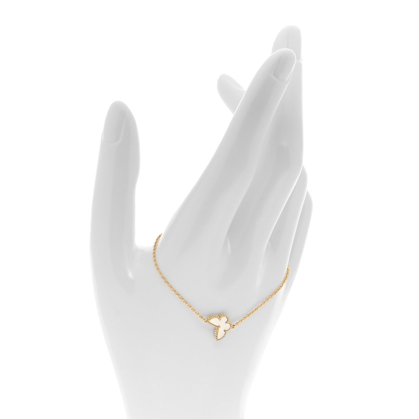 18K Yellow Gold Mother of Pearl Sweet Alhambra Butterfly Bracelet