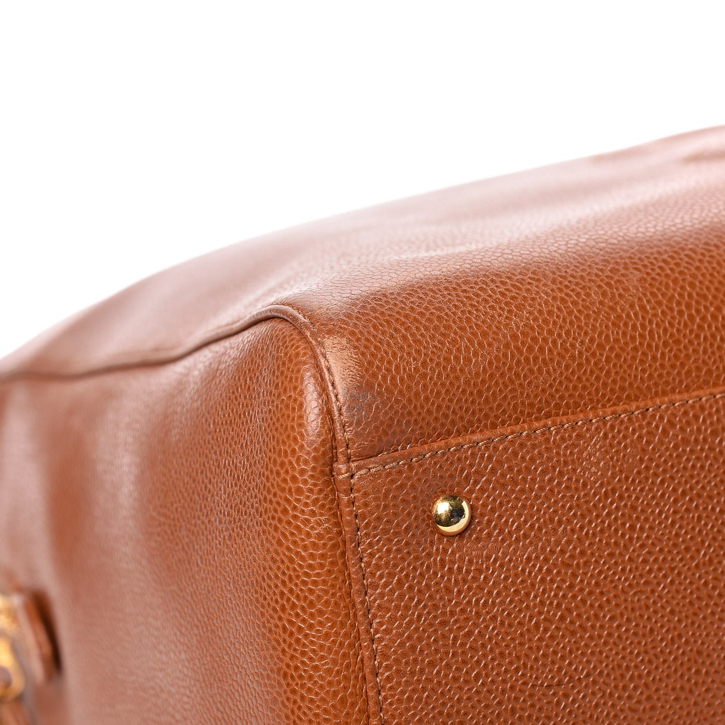 Caviar Large CC Shoulder Bag Light Brown