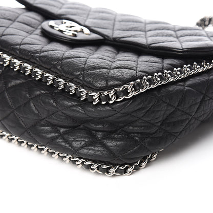 Chanel Washed Lambskin Quilted Maxi Chain Around Flap Black 9 of 10