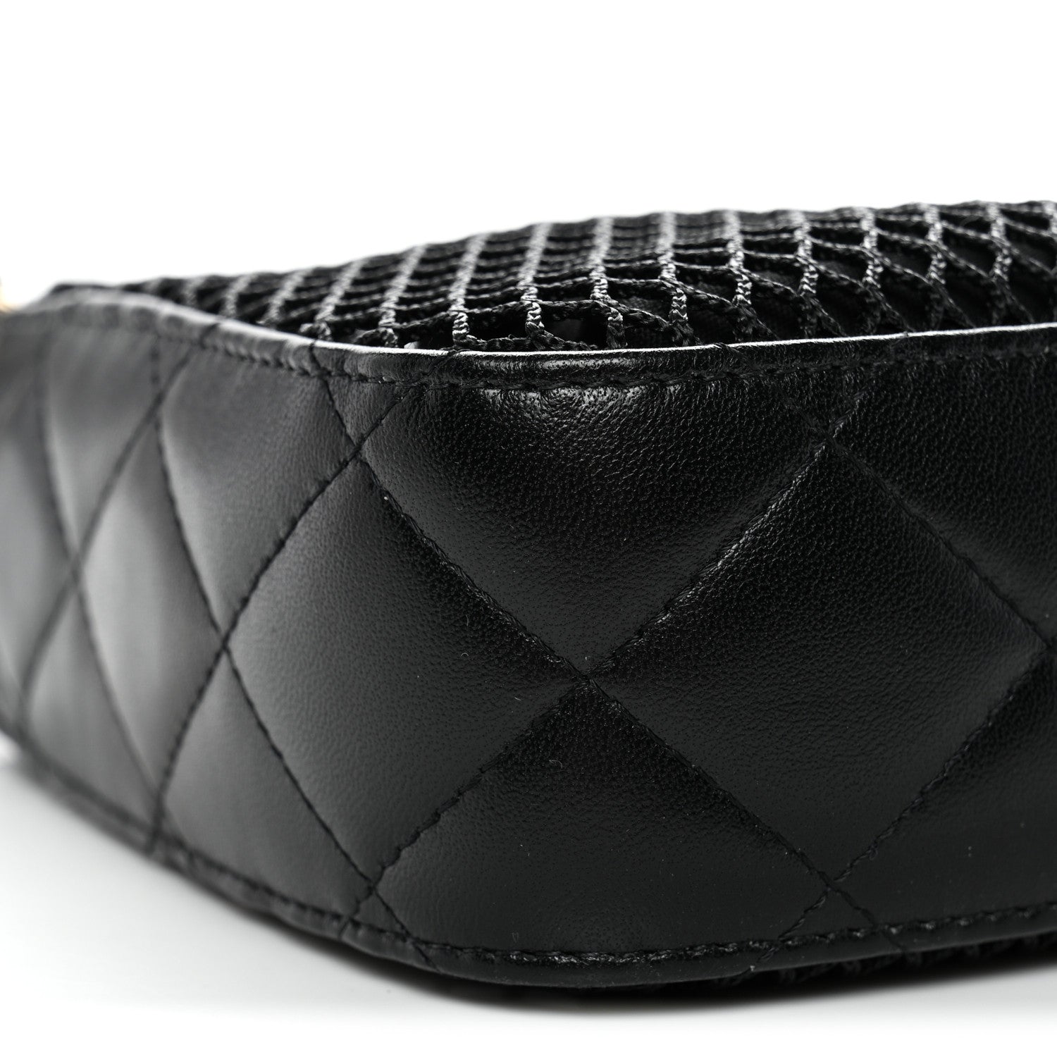 Chanel Mesh Shiny Lambskin Clutch With Chain Black 10 of 11