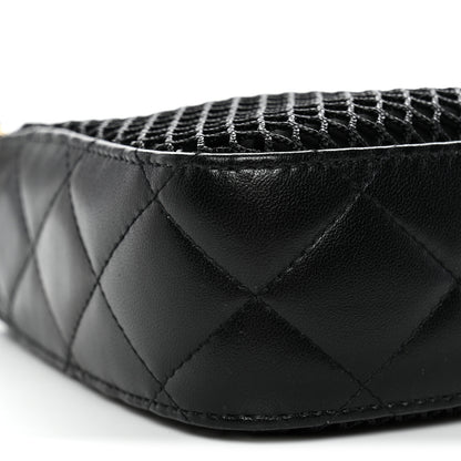 Chanel Mesh Shiny Lambskin Clutch With Chain Black 10 of 11