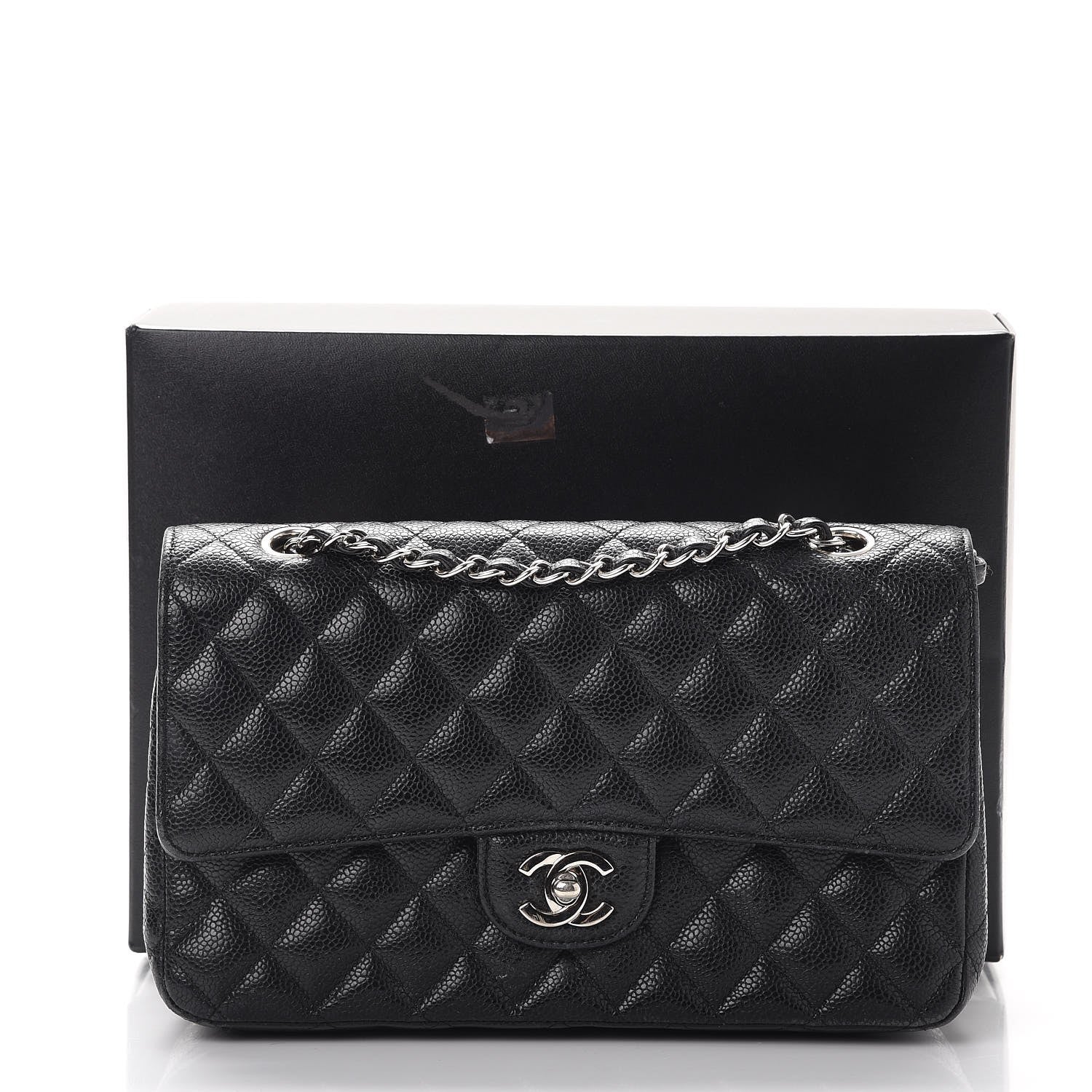 Chanel Caviar Quilted Medium Double Flap Black 19 of 26
