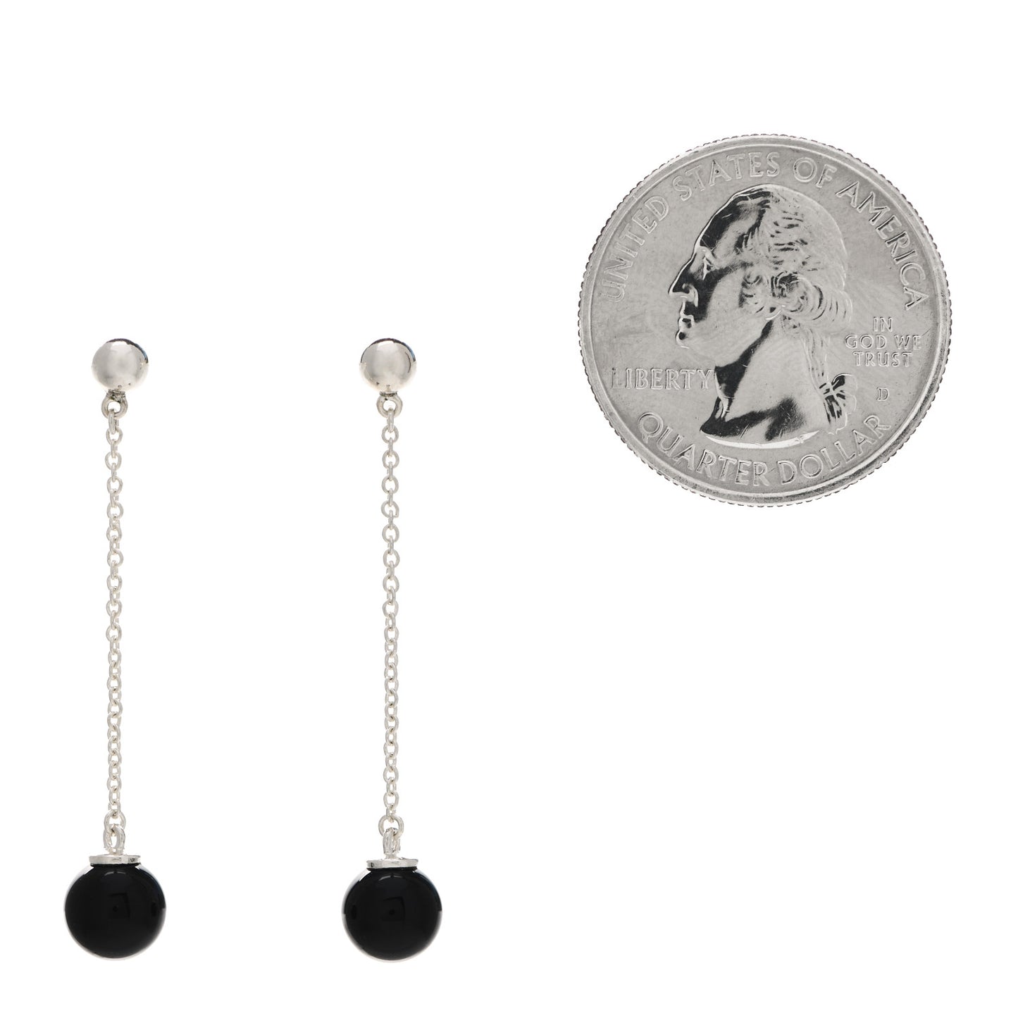 Sterling Silver Black Onyx Ziegfeld Drop Earrings