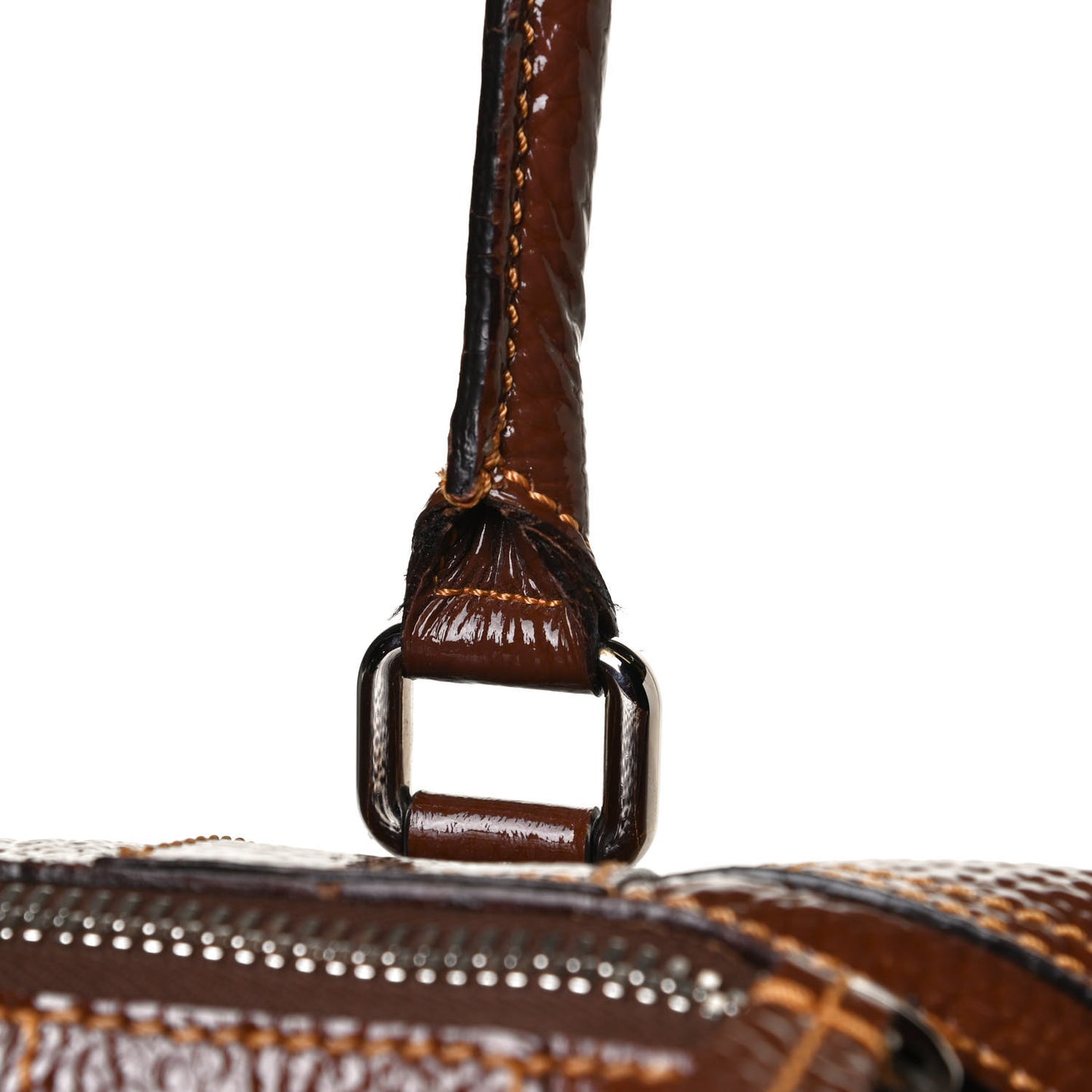 Grained Calfskin Large B Mix Tote Brown