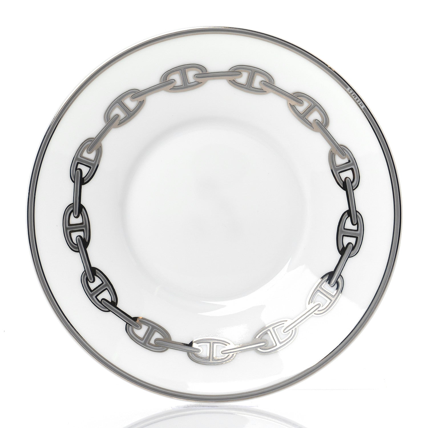 Hermes Porcelain Platinum Chaine d'Ancre Tea Cup and Saucer Set of 2 6 of 11