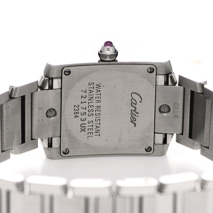 Cartier Stainless Steel Pink Mother of Pearl 20mm Tank Francaise Quartz Watch 4 of 5