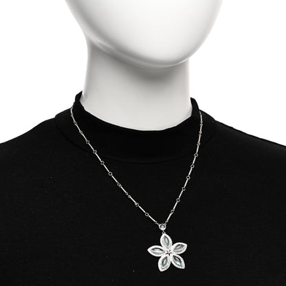 Irene Neuwirth 18K White Gold Aquamarine Diamond Flower Necklace 2 of 5