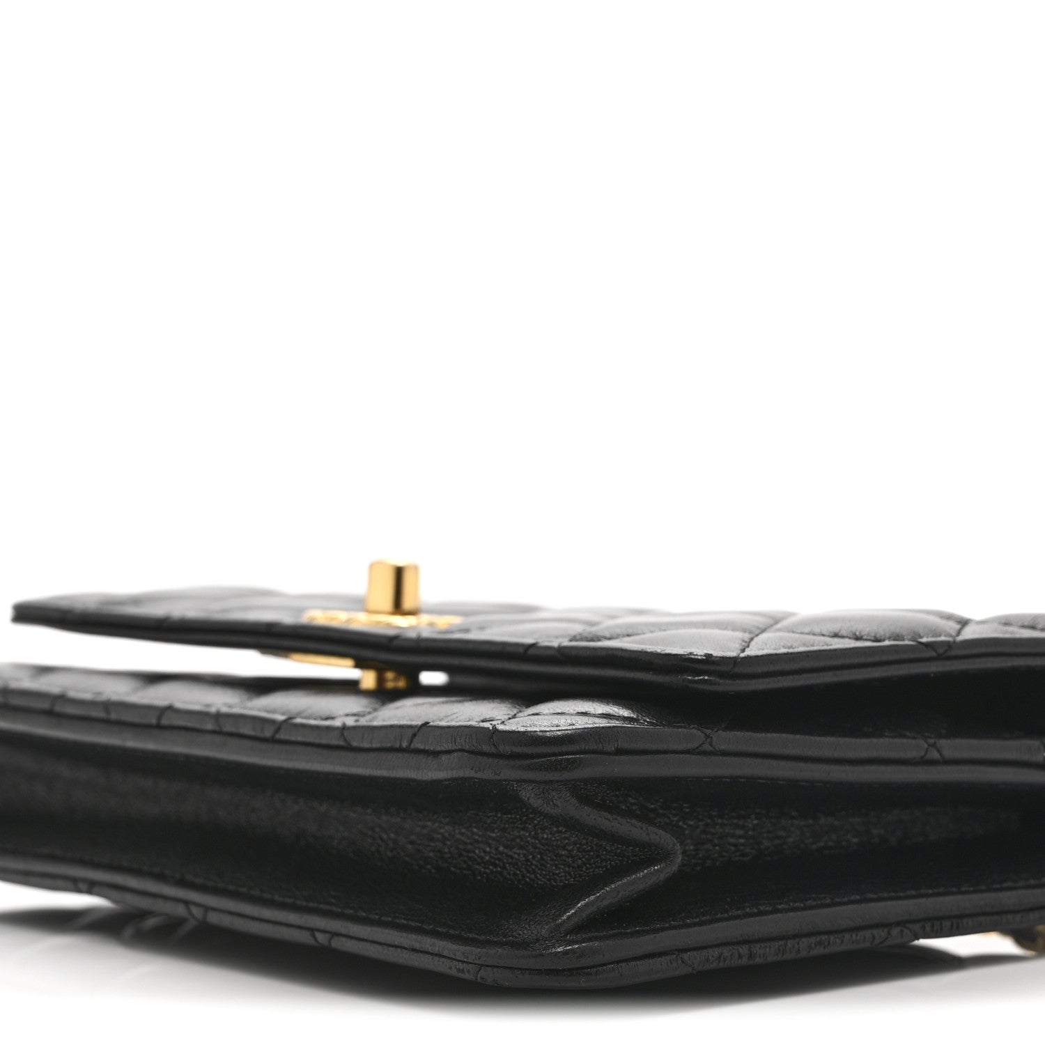 Chanel Shiny Lambskin Quilted Dynasty Wallet On Chain WOC Black 11 of 12