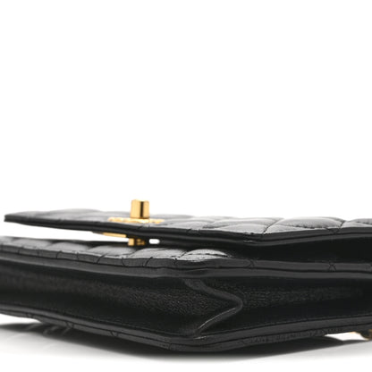 Chanel Shiny Lambskin Quilted Dynasty Wallet On Chain WOC Black 11 of 12