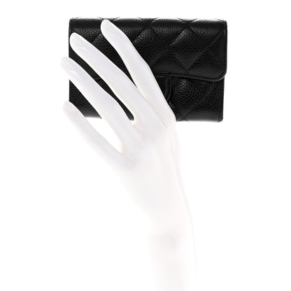 Chanel Caviar Quilted Flap Card Holder Wallet Black 2 of 9