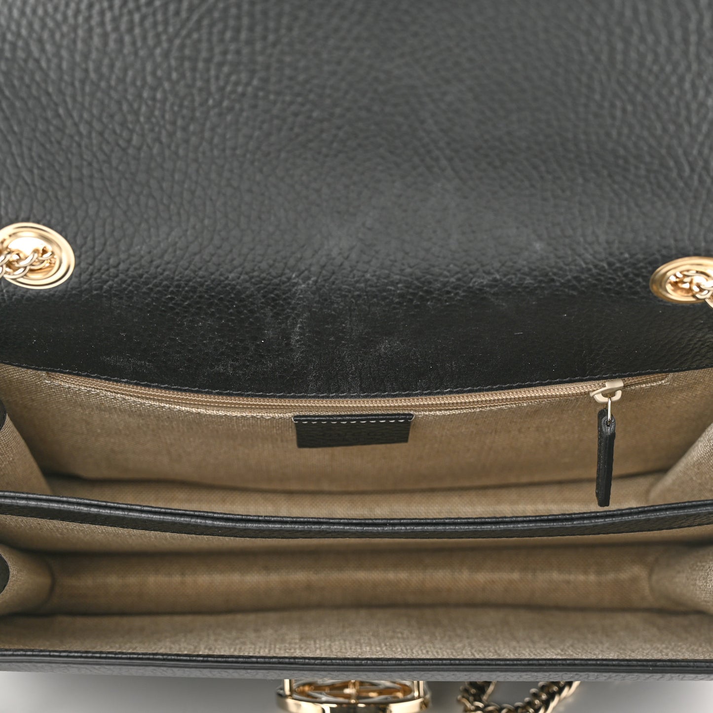 Dollar Calfskin Interlocking G Shoulder Bag Black