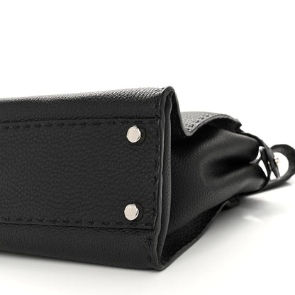 Fendi Cuoio Romano Selleria Bi-Color Medium Peekaboo Iconic Satchel Black Mou 10 of 10