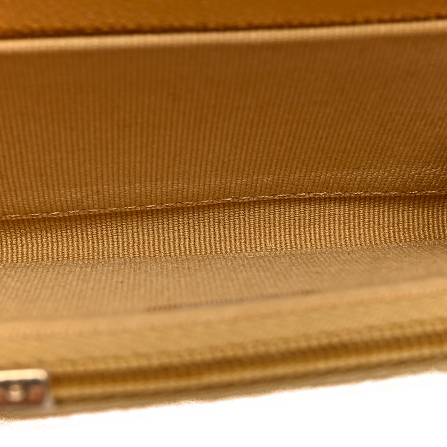Metallic Caviar Quilted Flap Card Holder Wallet Gold